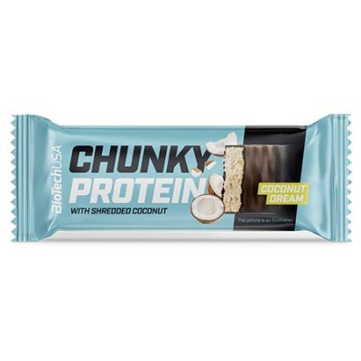Fehérjeszelet, gluténmentes, 50g, BIOTECH USA "Chunky Protein Bar", Coconut Dream