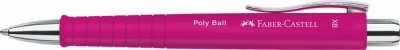 Golyóstoll, 0,7 mm, nyomógombos, FABER-CASTELL "Poly Ball", magenta