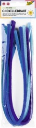 Zseníilia drót, 50 cm, FOLIA "Colour Tone Mix", 10 kék árnyalat